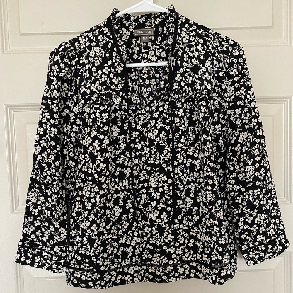 Black and White Blouse